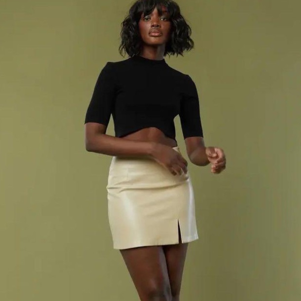 Oak + Fort Vegan Leather Mini Skirt